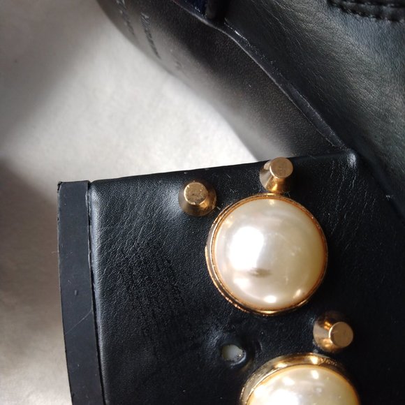 Gucci Women's Black Pearl & Stud Peyton Boots - Picture 5 of 10